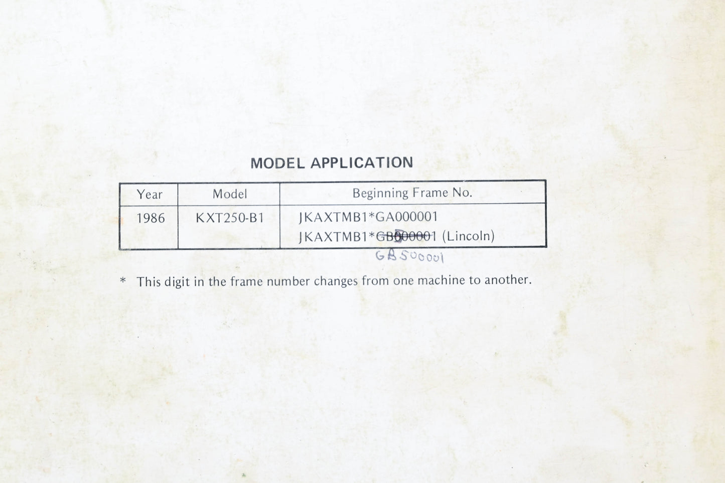 OEM Kawasaki 99924-1068-51 KXT250 Tecate Service Manual Supplement
