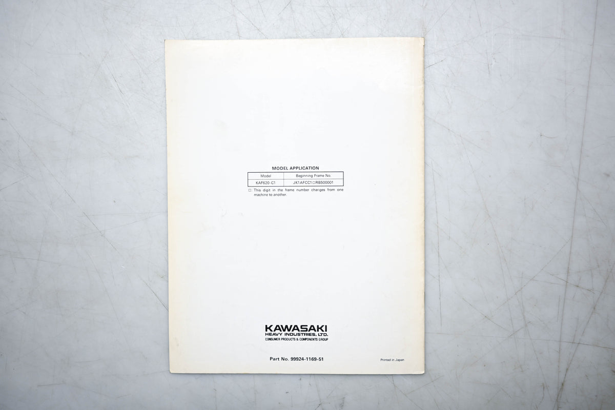 OEM Kawasaki 99924-1169-51 Mule 2500 Service Manual Supplement