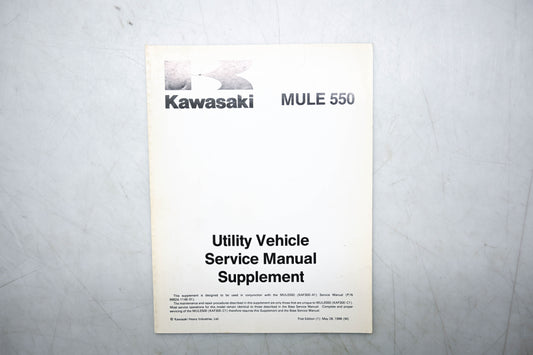 OEM Kawasaki 99924-1202-51 Mule 550 Service Manual Supplement