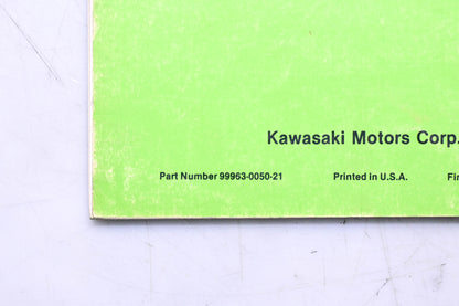 OEM Kawasaki 99963-0050-21 KLT250 Service Manual Supplement
