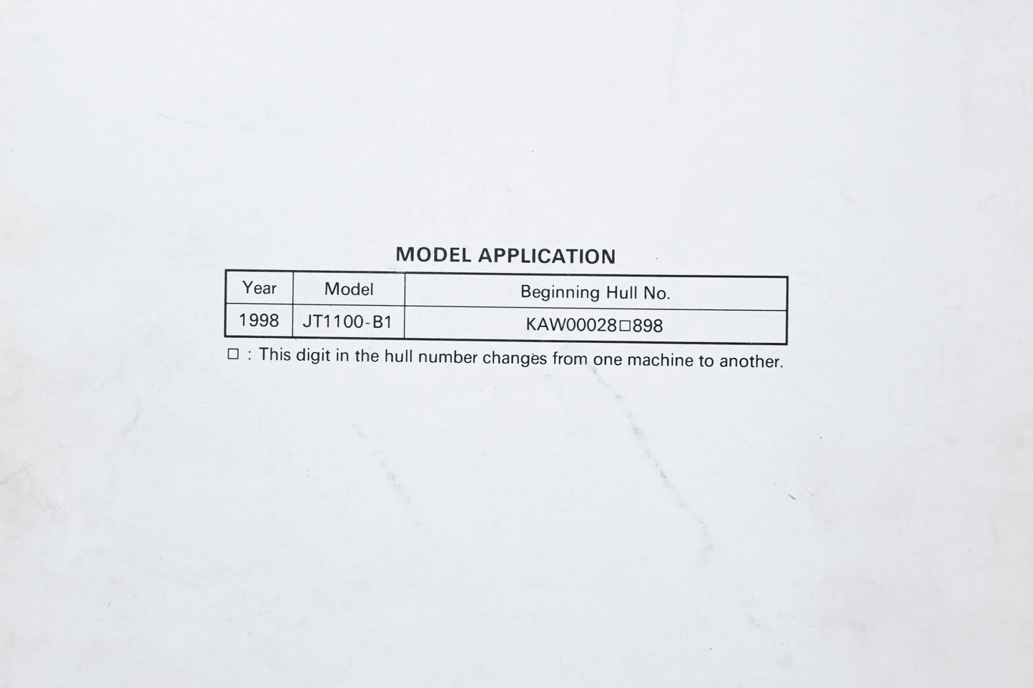 OEM Kawasaki 99924-1221-51 1100STX Service Manual Supplement