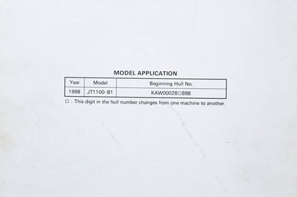 OEM Kawasaki 99924-1221-51 1100STX Service Manual Supplement
