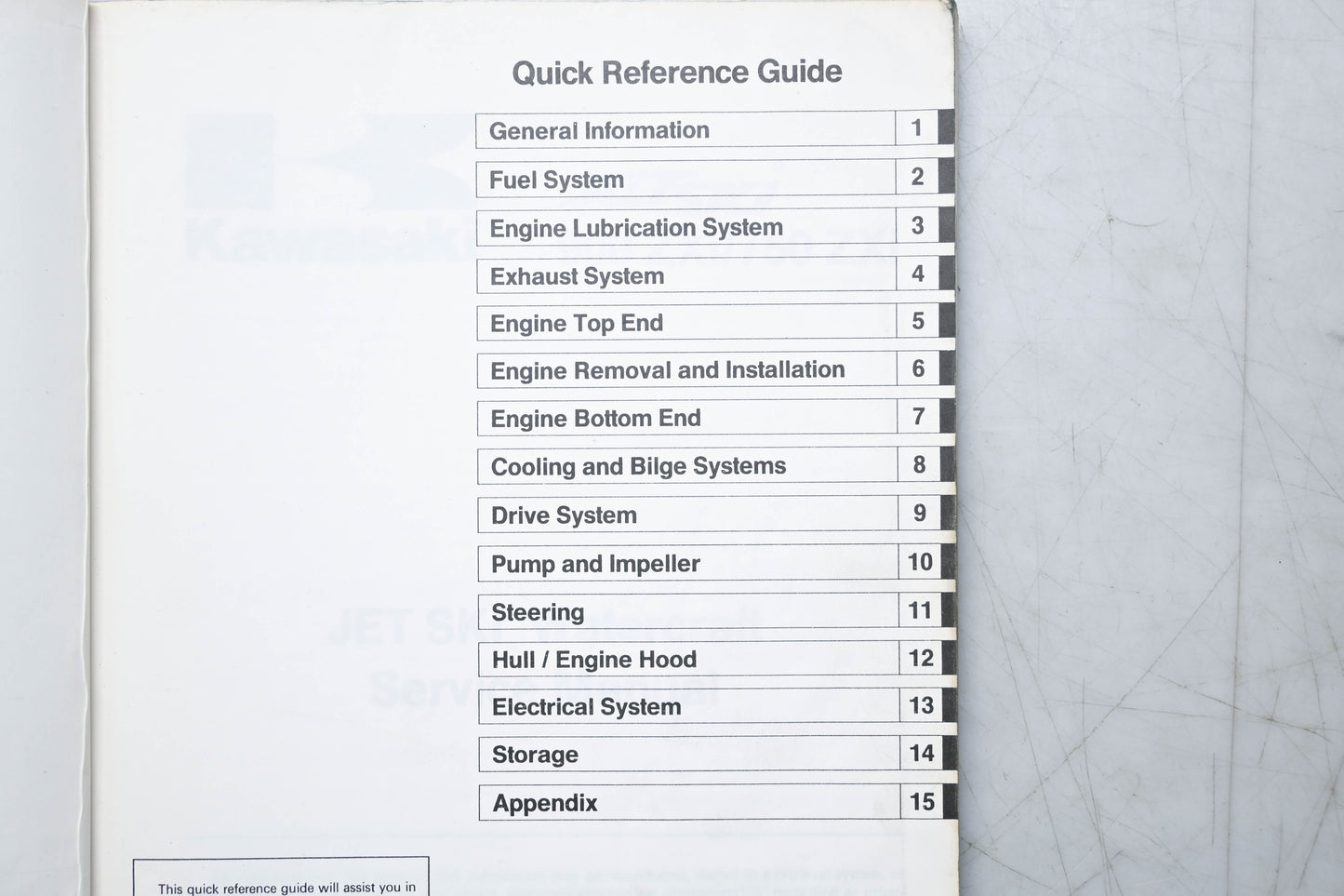 OEM Kawasaki 99924-1188-01 900ZXi 750ZXi Service Manual