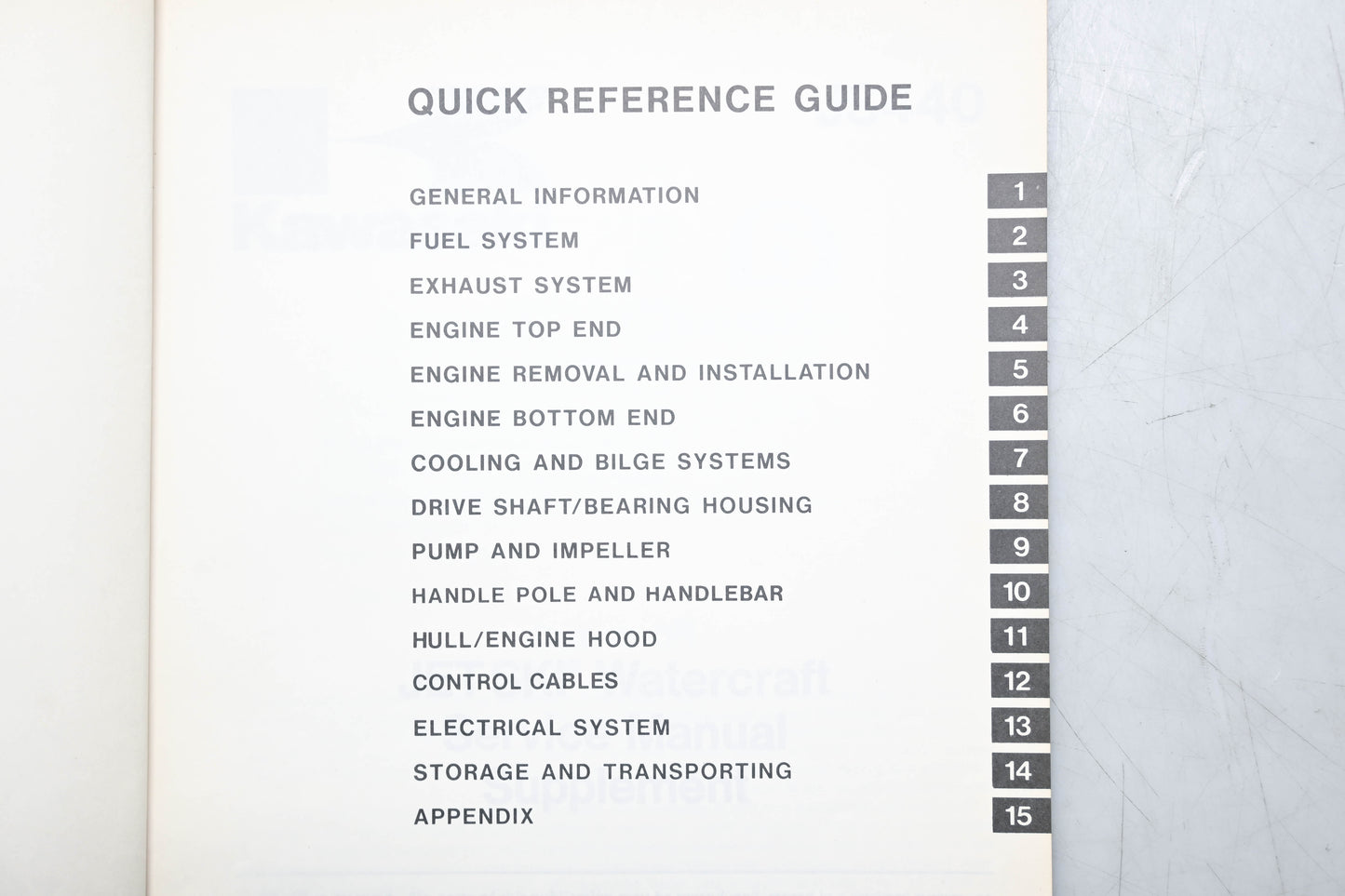 OEM Kawasaki 99924-1091-51 JS440 Service Manual Supplement