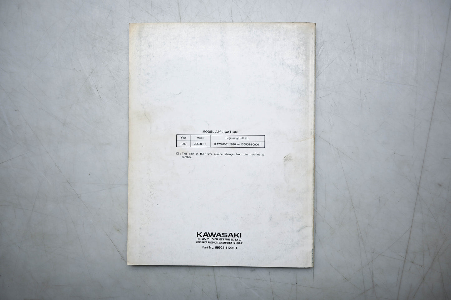 OEM Kawasaki 99924-1120-01 Jet Ski 550SX Service Manual