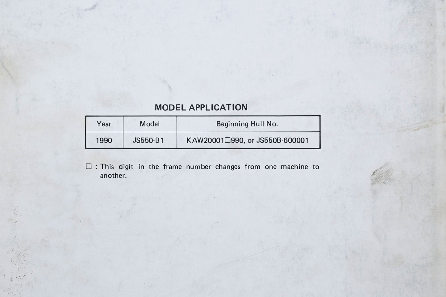 OEM Kawasaki 99924-1120-01 Jet Ski 550SX Service Manual