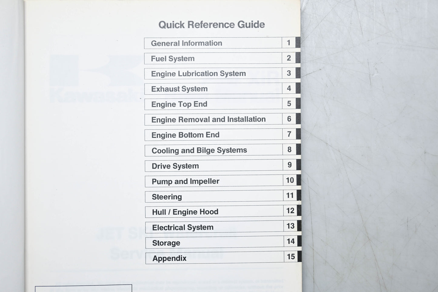 OEM Kawasaki 99924-1180-01 Jet Ski XiR Service Manual