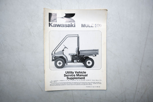 OEM Kawasaki 99924-1167-51 Mule 500 Service Manual Supplement