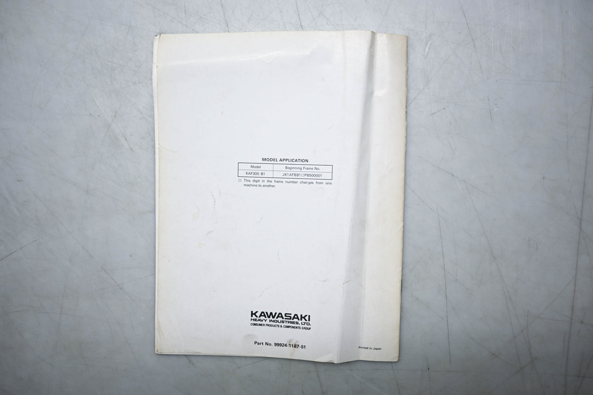 OEM Kawasaki 99924-1167-51 Mule 500 Service Manual Supplement