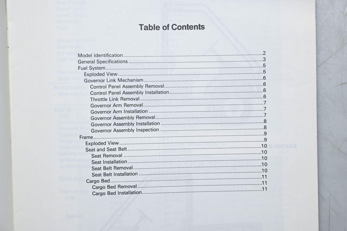 OEM Kawasaki 99924-1167-51 Mule 500 Service Manual Supplement