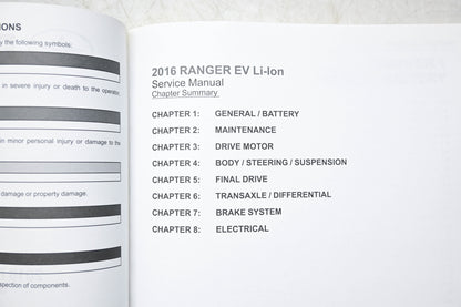 OEM Polaris 9926596 16 Ranger EV Li-Ion Service Manual