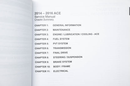 OEM Polaris 9926804 14-16 Ace Service Manual