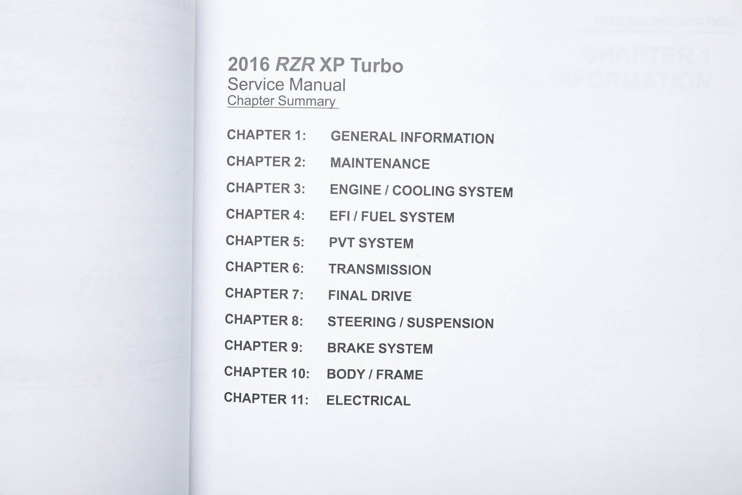 OEM Polaris 9926815 16 RZR XP Turbo Service Manual