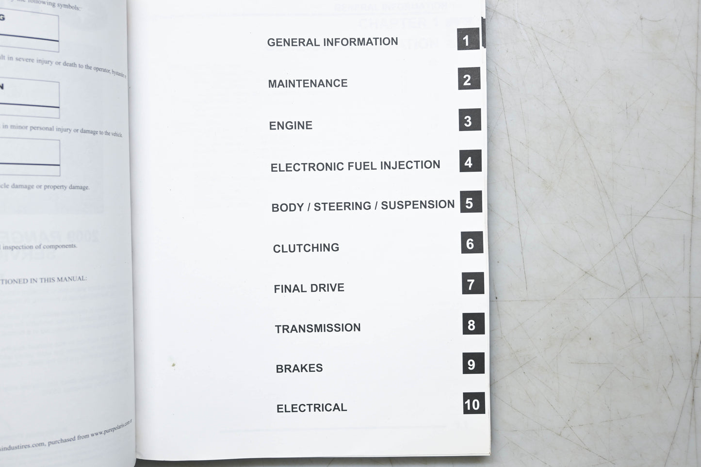 OEM Polaris 9922036 09 Ranger XP HD 700 4x4 Service Manual