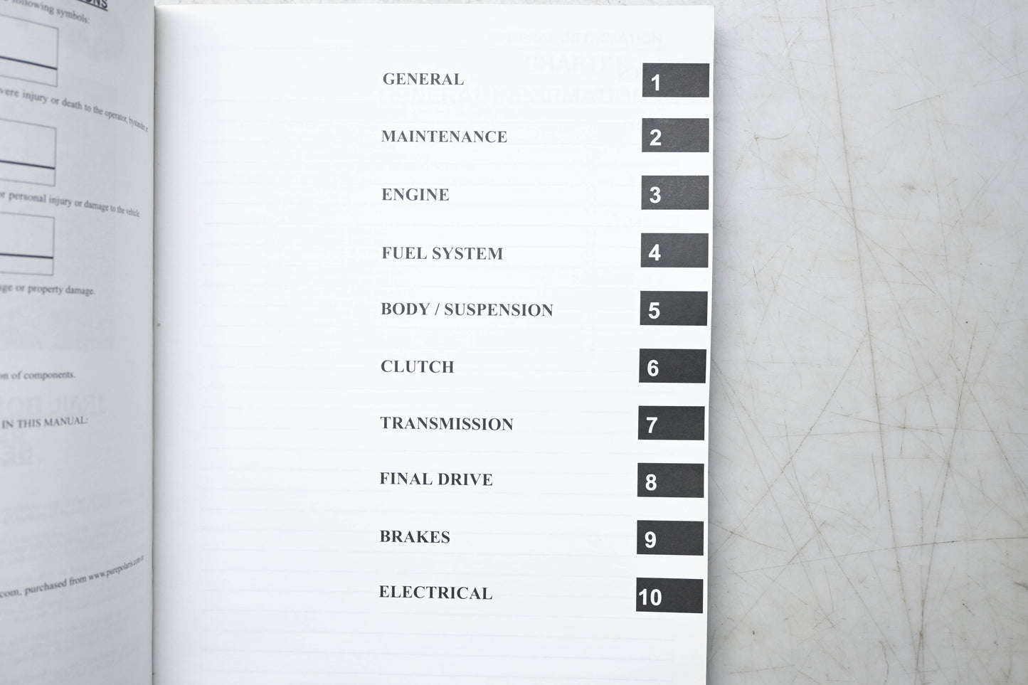 OEM Polaris 9922474 10 SCBR 500 Trail BS/BZ 330 Service Manual