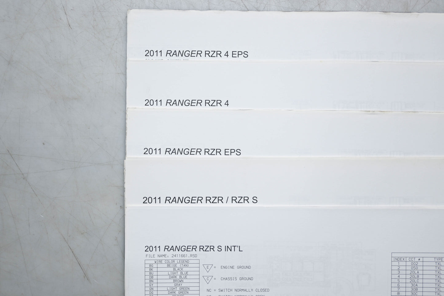 OEM Polaris 9923142 11 Ranger RZR RZRS RZR4 Service Manual