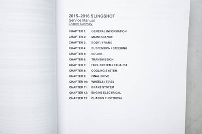 OEM Polaris 9926675 15-16 Slingshot SL Service Manual