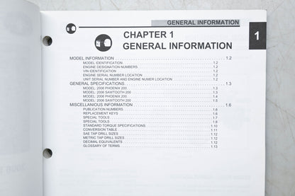 OEM Polaris 9920248 06 Sawtooth Phoenix 200 Service Manual
