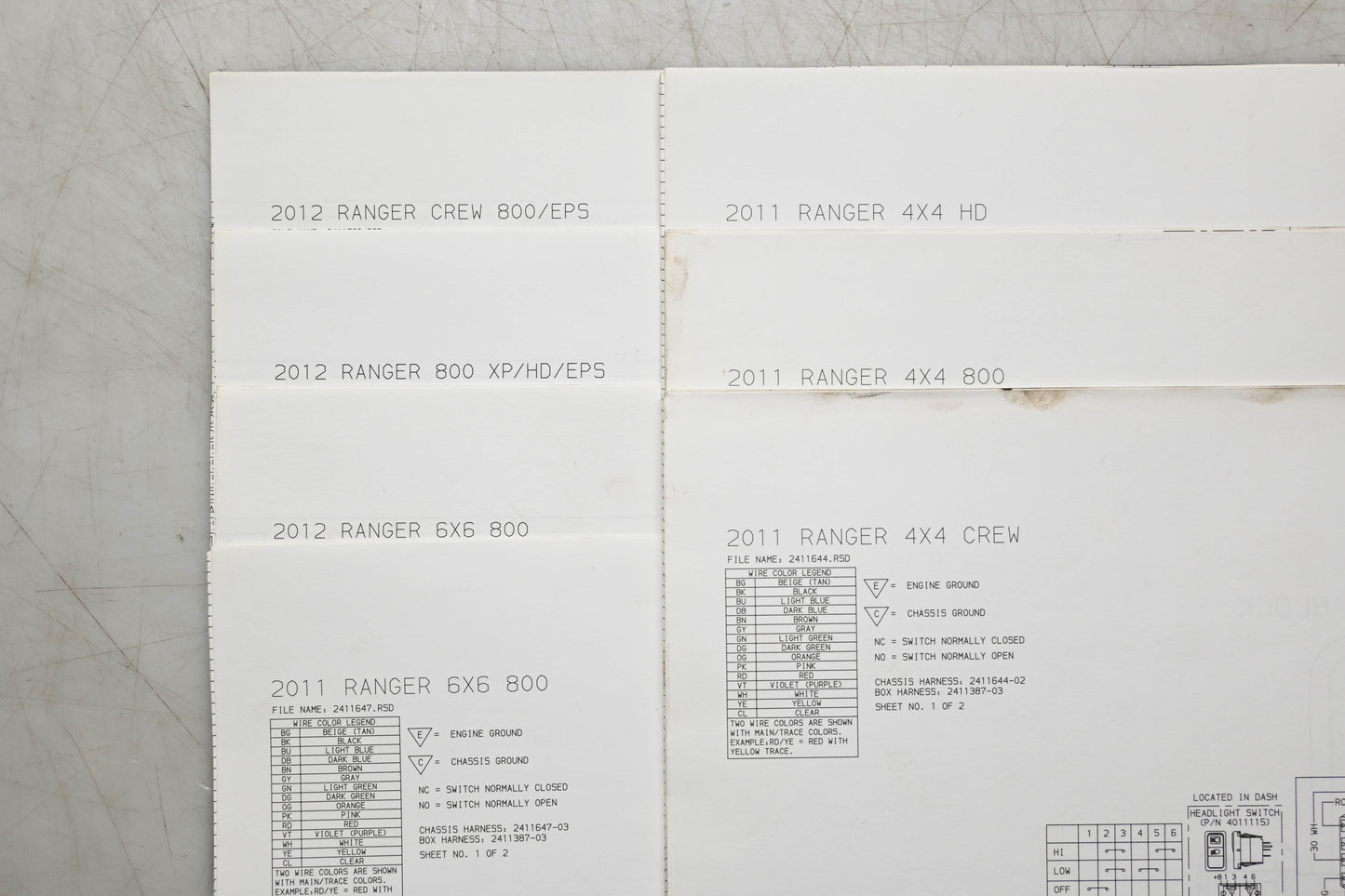 OEM Polaris 9923499 11-12 Ranger 800 Service Manual