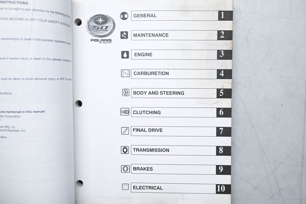 OEM Polaris 9919522 04-05 ATP 330 500 Service Manual