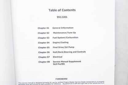 OEM Polaris 9912201 92-98 Personal Watercraft Service Manual