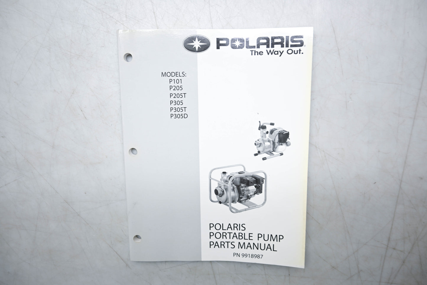 New OEM Polaris 9918987 Portable Pump Parts Manual P101 P205 P305 NOS