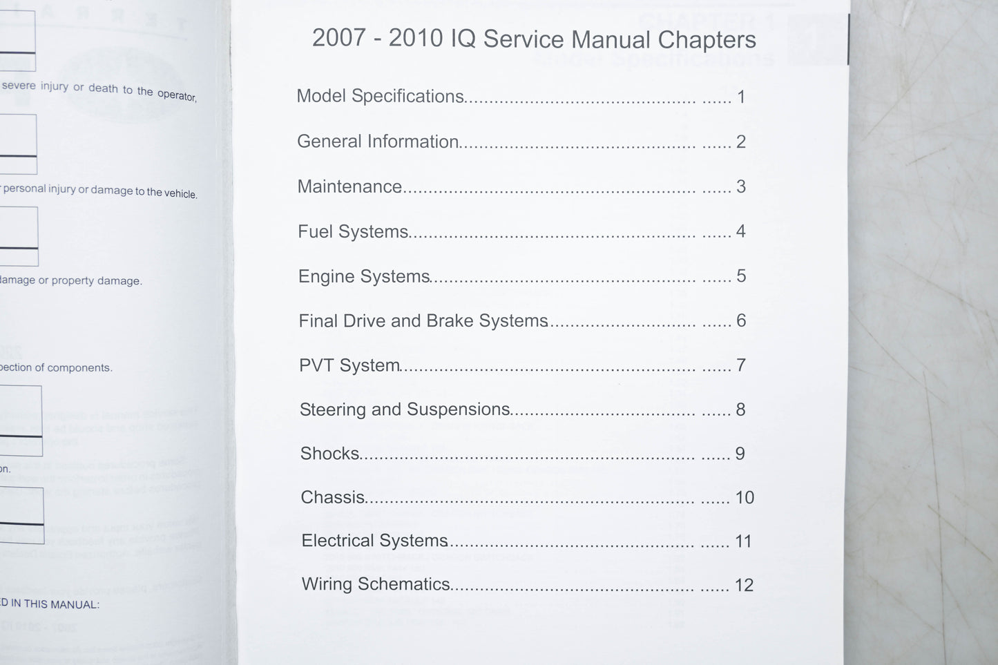 New OEM Polaris 9921985 07-10 IQ Service Manual NOS