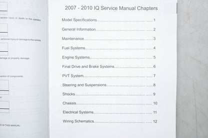 New OEM Polaris 9921985 07-10 IQ Service Manual NOS