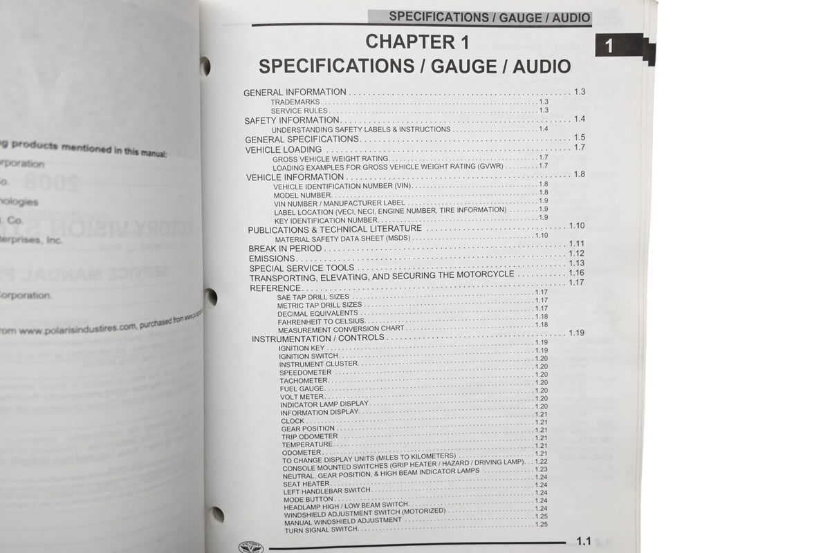 OEM Victory 9921254 08 Vision Street & Tour Shop Service Manual