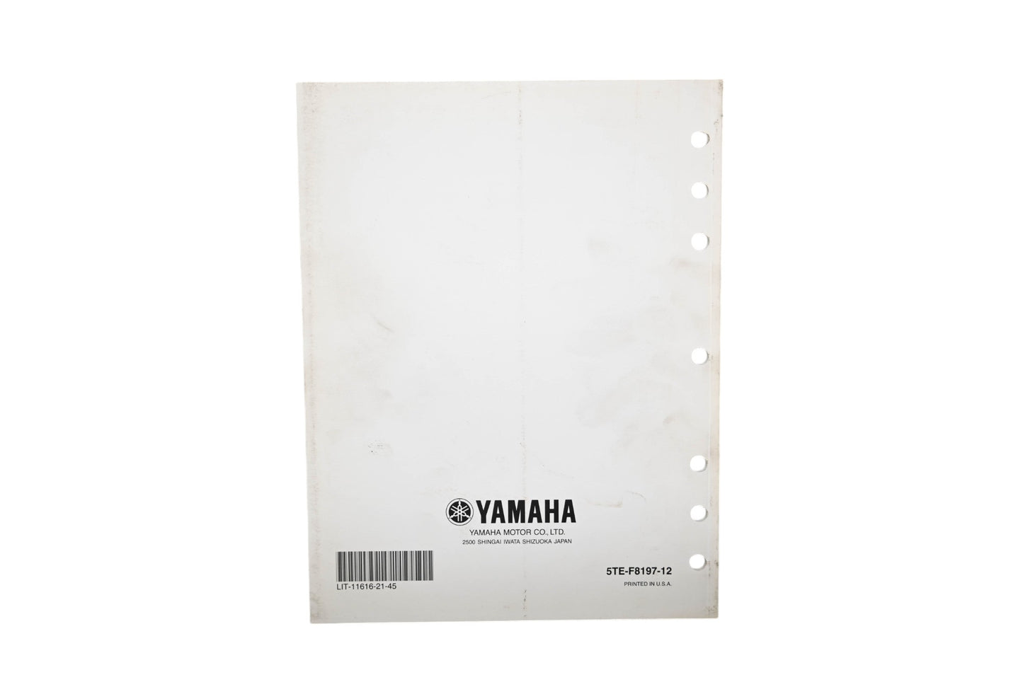 OEM Yamaha LIT-11616-21-45 Grizzly 400 YFM4FGX Supplementary Service Manual