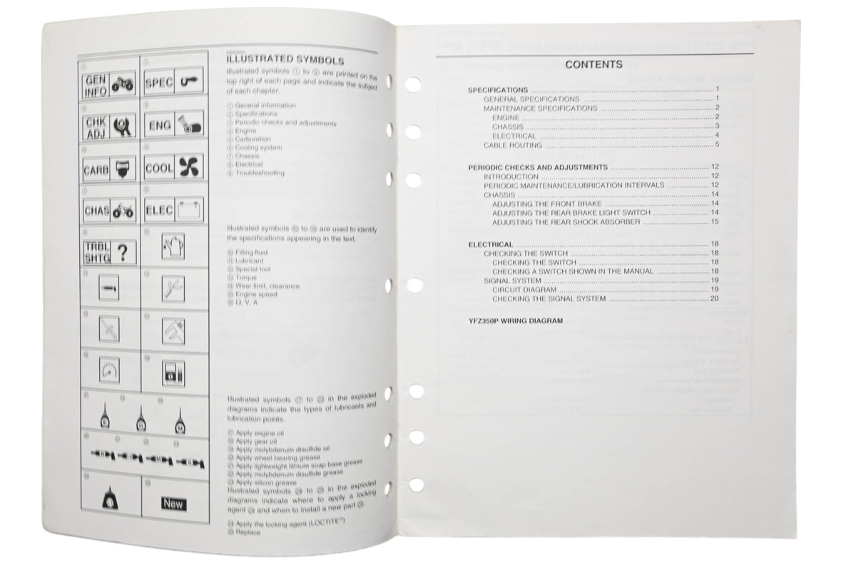 OEM Yamaha LIT-11616-15-04 YFZ350P Supplementary Service Manual