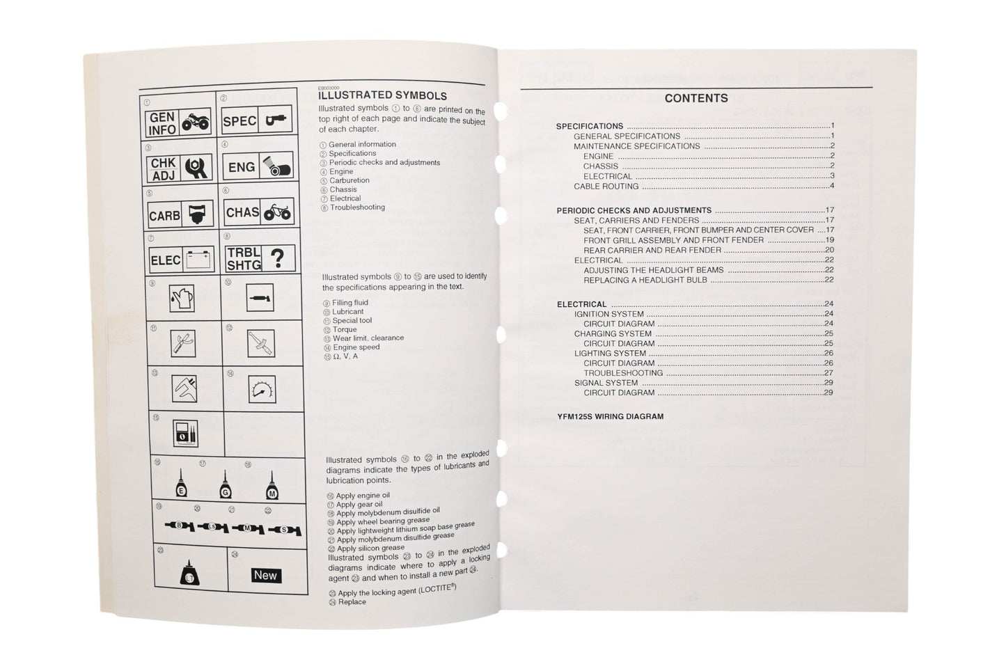 OEM Yamaha LIT-11616-17-56 YFM125S Supplementary Service Manual