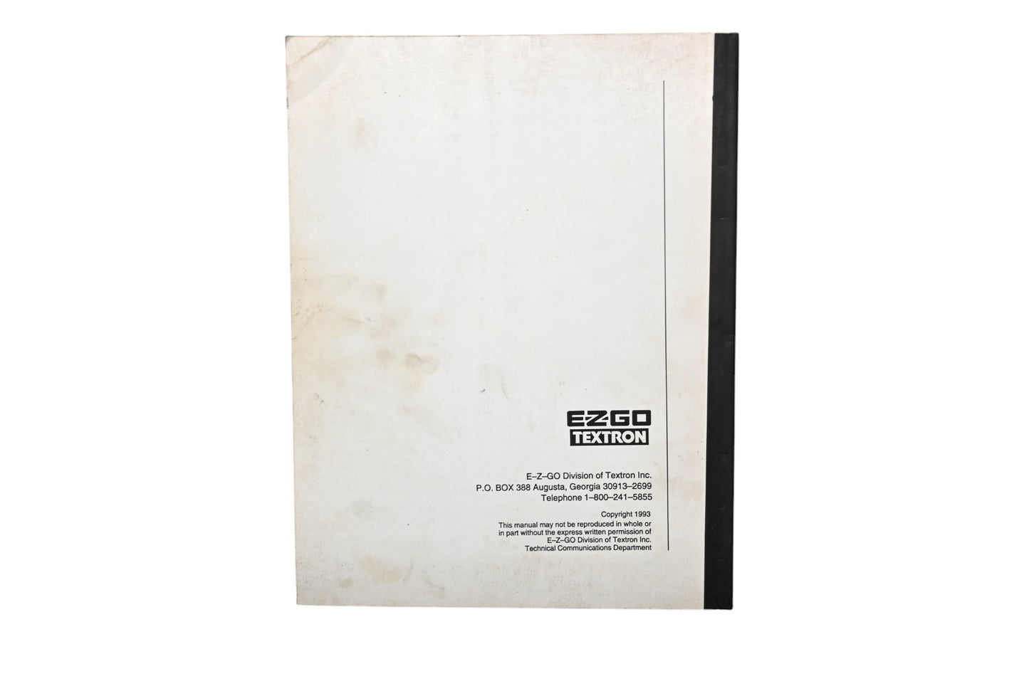 E-Z-GO 22350-G1 86-87 Golf Car Service Parts Manual