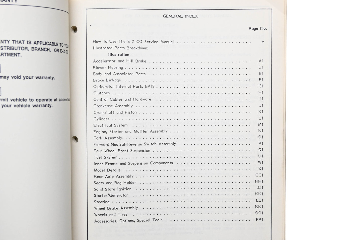 E-Z-GO 22350-G1 86-87 Golf Car Service Parts Manual