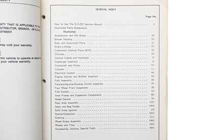 E-Z-GO 22350-G1 86-87 Golf Car Service Parts Manual