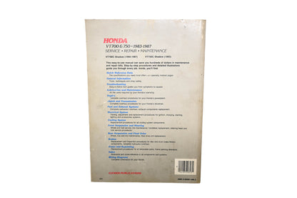 Clymer M313 83-87 Honda VT700 VT750 Shop Service Manual