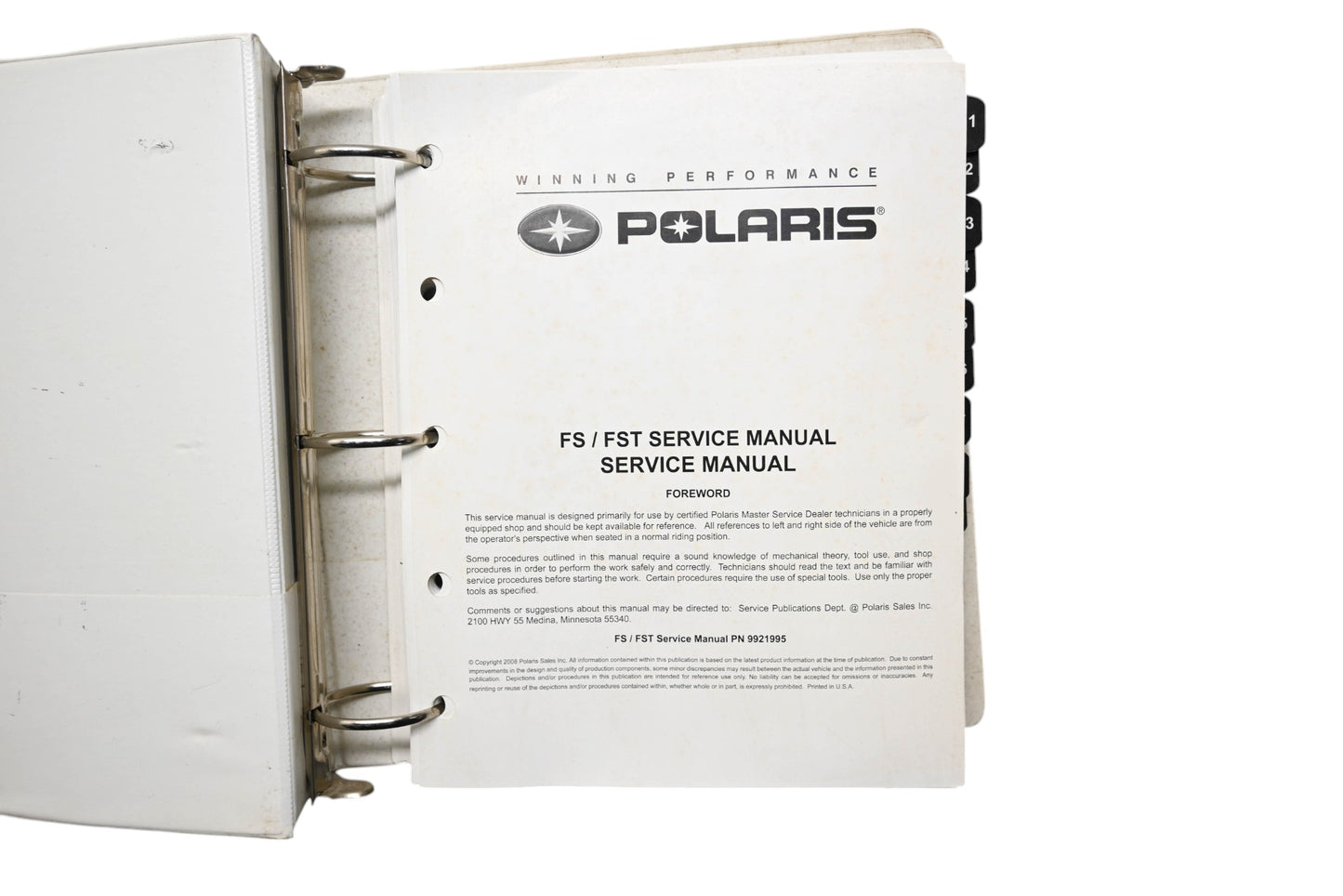 OEM Polaris 9921995 FS FST Shop Service Manual