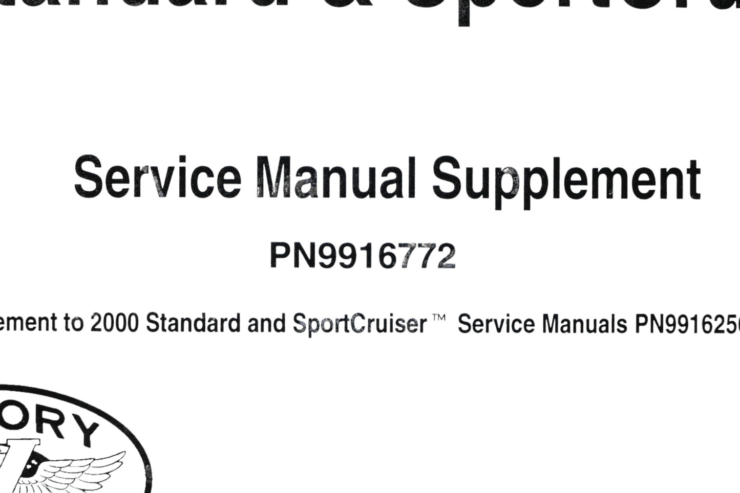 OEM Victory 9916772 01 Standard & Sport Cruiser Service Manual Supplement