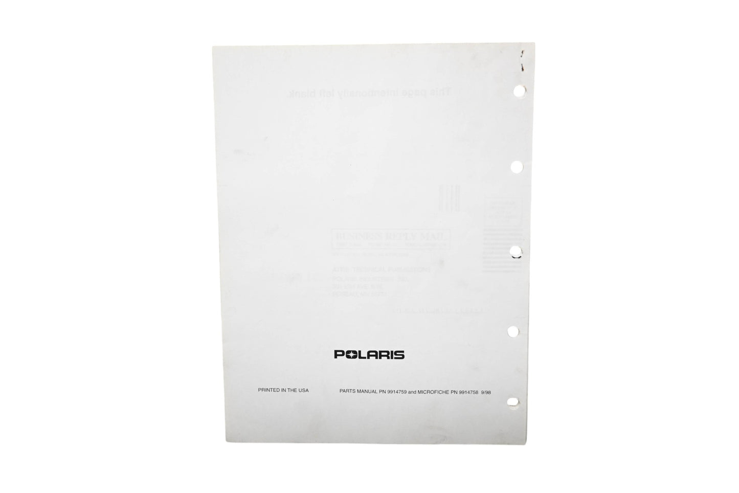 OEM Victory 9914759 99 Standard Cruiser Parts Manual