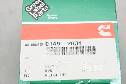 Green Label Parts 149-2834, KL145 Fuel Filter NOS