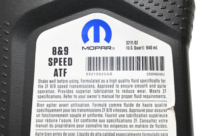 Mopar 68218925AB, 840984173259 8 & 9 Speed Automatic Transmission Fluid 1 Quart NOS