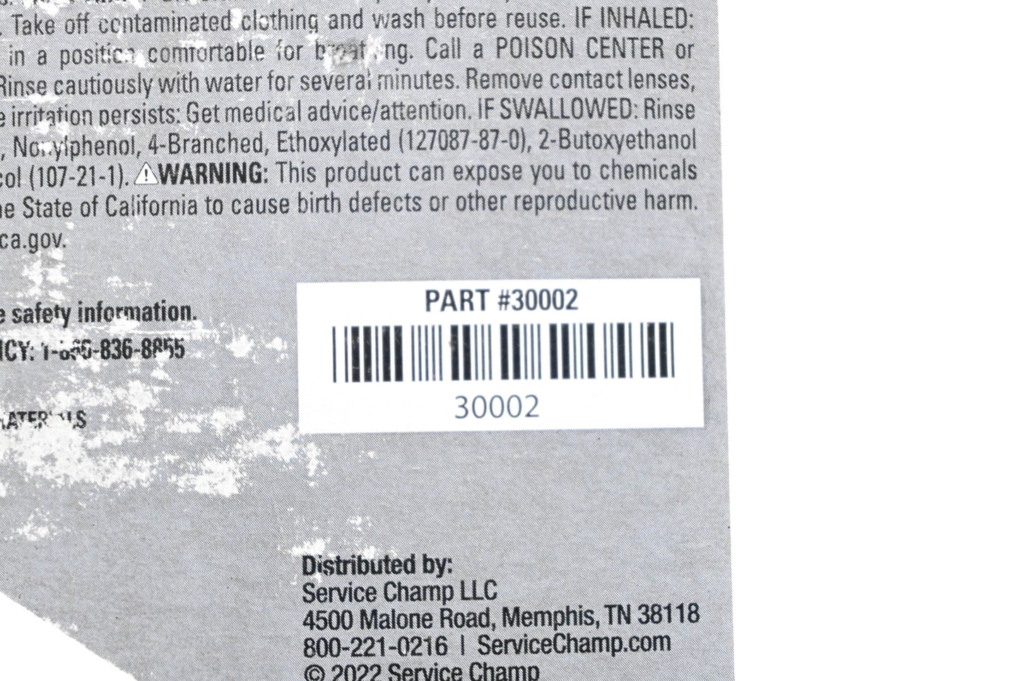 Service Champ 30002 Windshield Washer Super Concentrate 1 Gallon NOS