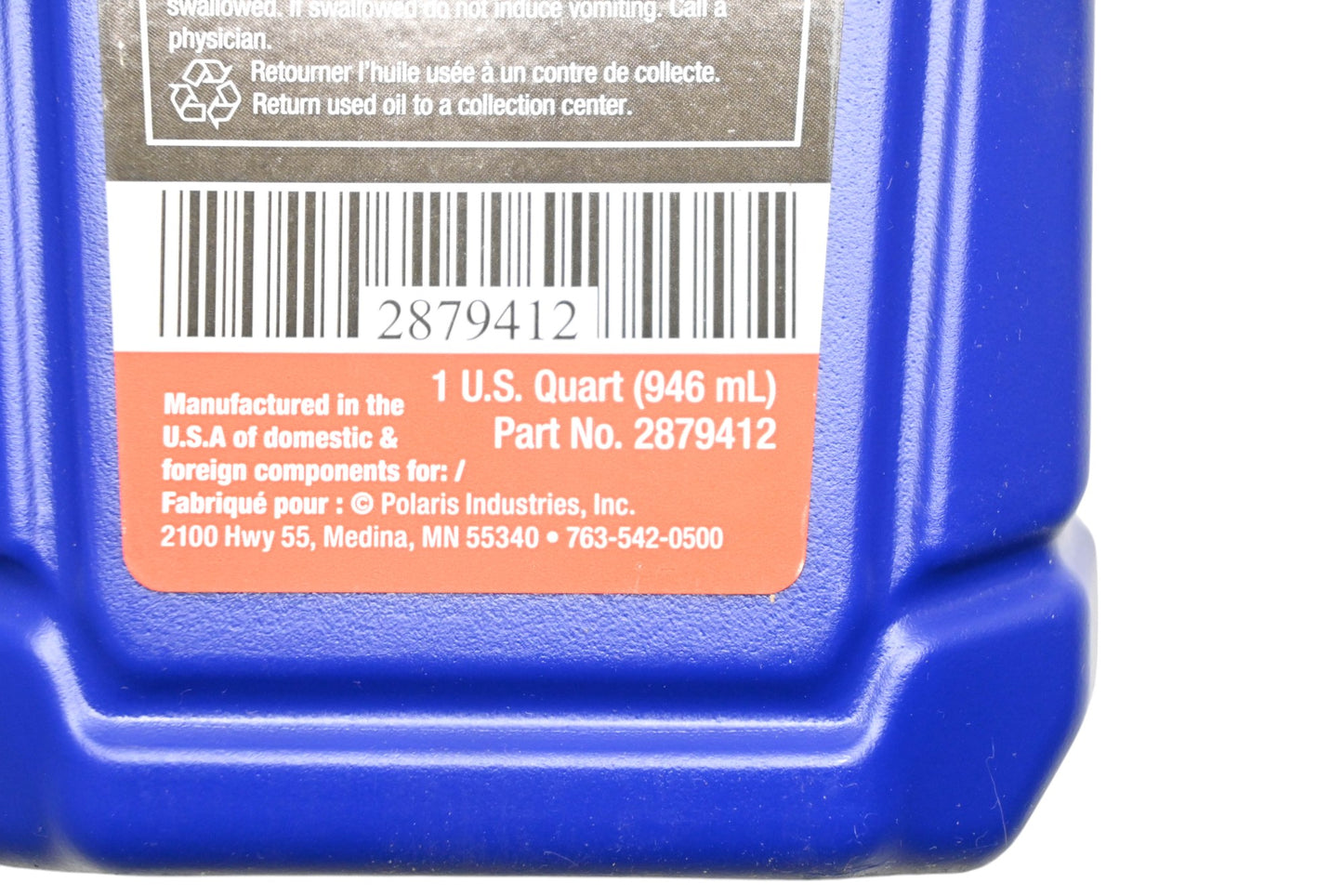 New OEM Polaris 2879412 Slingshot Transaxle Fluid 75W-140 1 Quart NOS