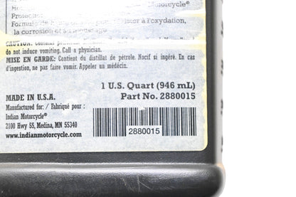 Indian Motorcycle 2880015 Fork Oil 1 Quart NOS