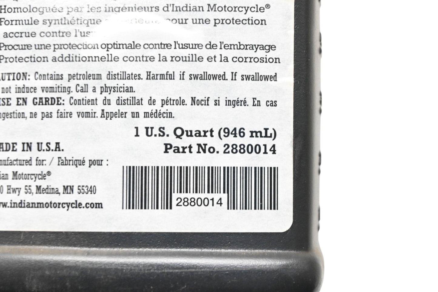 Indian Motorcycle 2880014 Synthetic Transmission Fluid NOS