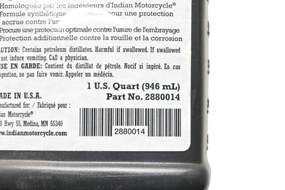 Indian Motorcycle 2880014 Synthetic Transmission Fluid NOS