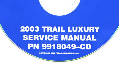 OEM Polaris 9918049-CD 03 Trail Luxury Shop Service Manual CD