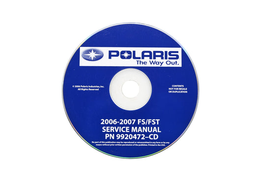 OEM Polaris 9920472-CD 06-07 FS FST Shop Service Manual CD