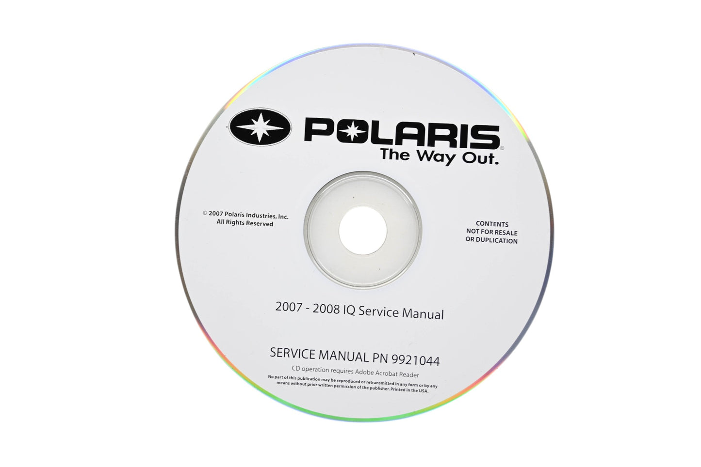 OEM Polaris 9921044-CD 07-08 IQ Shop Service Manual