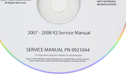 OEM Polaris 9921044-CD 07-08 IQ Shop Service Manual